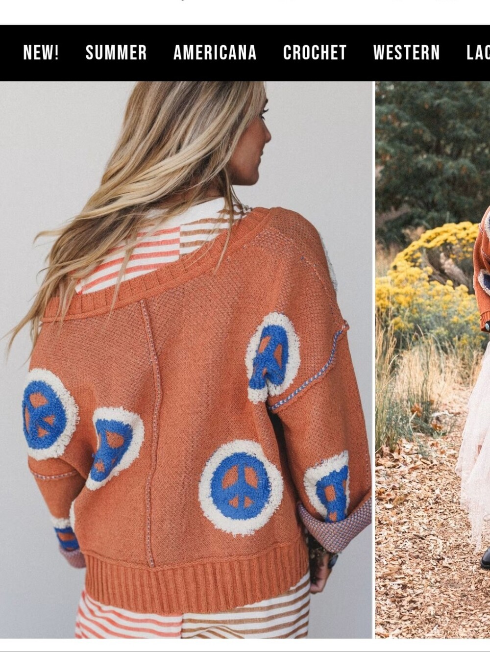 POL Peace Sign Sweater Size Medium - Picture 3 of 8